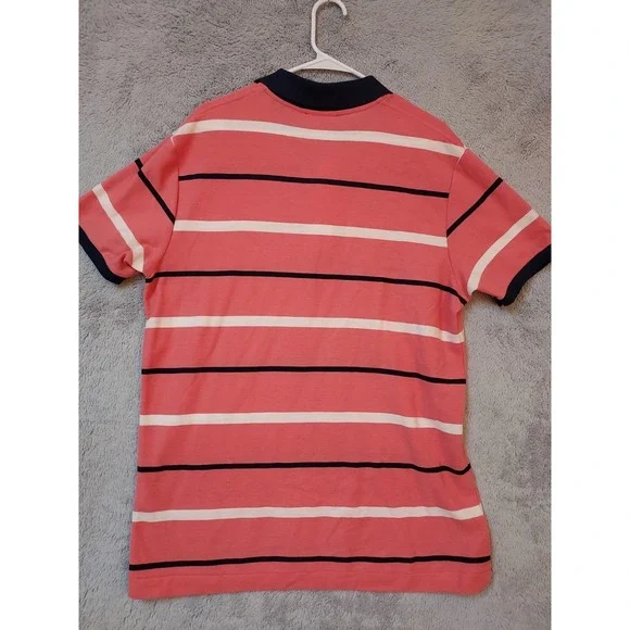 Lacoste Polo Shirt Mens Large Size 7 Striped Pink Classic Fit Preppy Contrast L - Picture 6 of 9